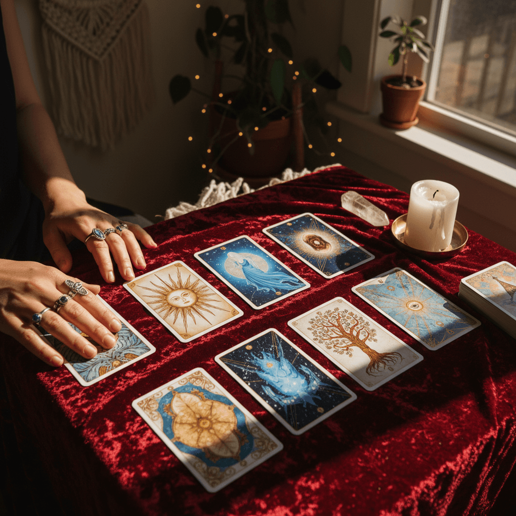 Tarot divination setup